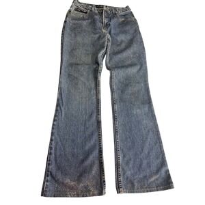 LeeJeans Womens Flare Leg Denim Blue Embellished Y2K Vintage